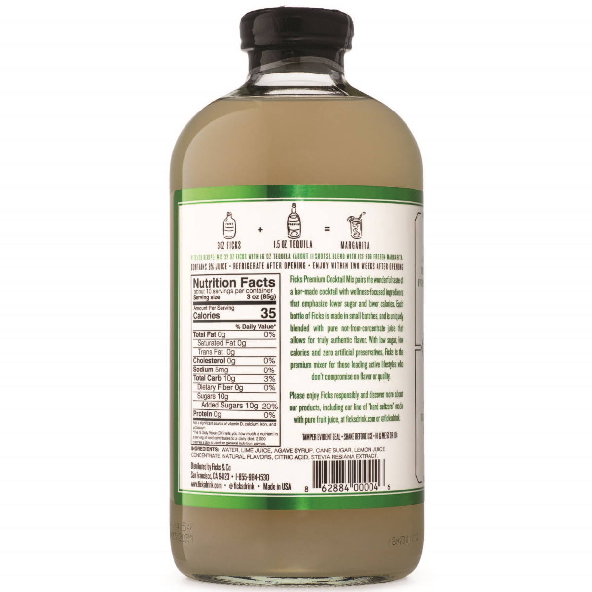 slide 2 of 2, Ficks Premium Margarita Cocktail Mix - 32 fl oz, 32 fl oz