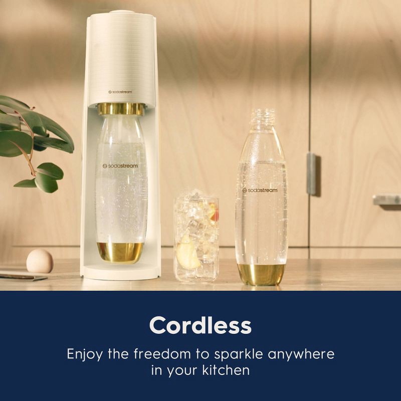 slide 3 of 10, SodaStream Terra Sparkling Water Maker with CO2 and Carbonating Bottle White/Gold: Soda Streamer Machine, 1 ct