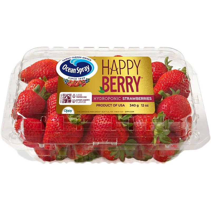 slide 1 of 2, Ocean Spray Happy Berry Hydroponic Strawberries - 12oz, 12 oz