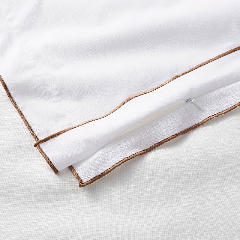 slide 7 of 7, Threshold designed w/Studio McGee King Double Flange Merrow Stitch Comforter & Sham Set White/Camel - Threshold™ designed with Studio McGee, 1 ct