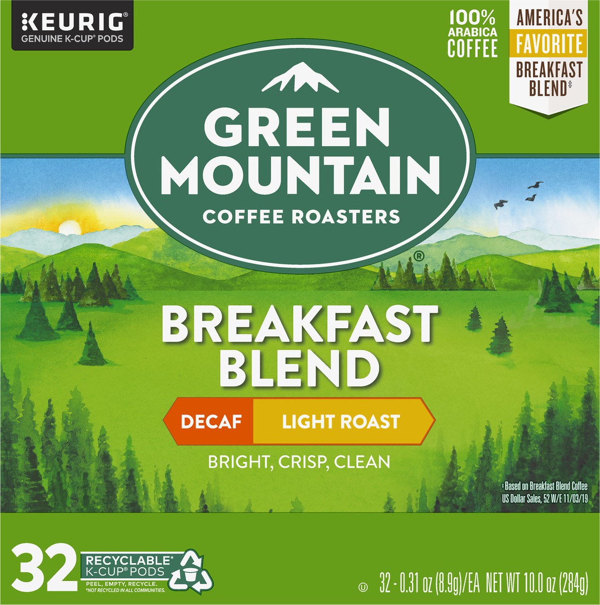 slide 5 of 7, Green Mountain Coffee Roasters Breakfast Blend Decaf Light Roast K-Cup Pods, 32 ct