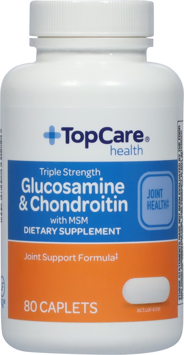 slide 3 of 14, TopCare Health Triple Strength Glucosamine & Chondroitin with MSM 80 Caplets, 80 ct