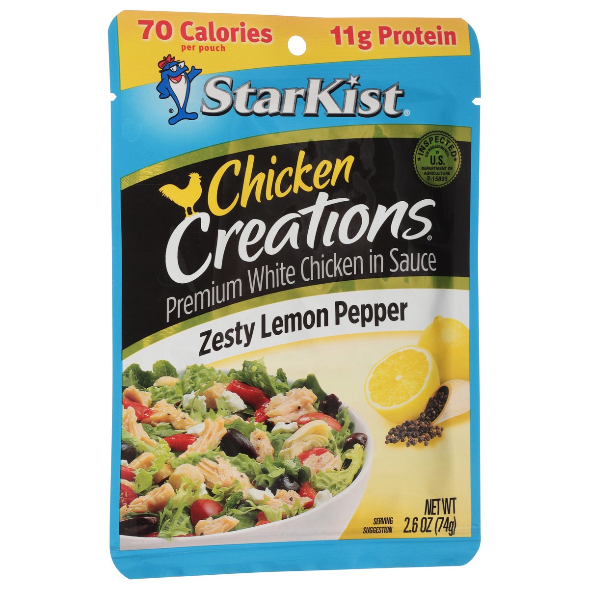 slide 6 of 9, StarKist Chicken Creations White Premium Zesty Lemon Pepper Chicken in Sauce 2.6 oz, 2.6 oz