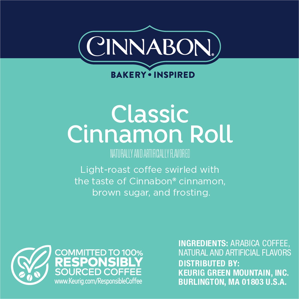 slide 9 of 9, Cinnabon Classic Cinnamon Roll Keurig Single-Serve K-Cup Pods, Light Roast Coffee, 10 Count, 10 ct