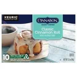 Cinnabon Classic Cinnamon Roll Keurig Single-Serve K-Cup Pods, Light Roast Coffee, 10 Count