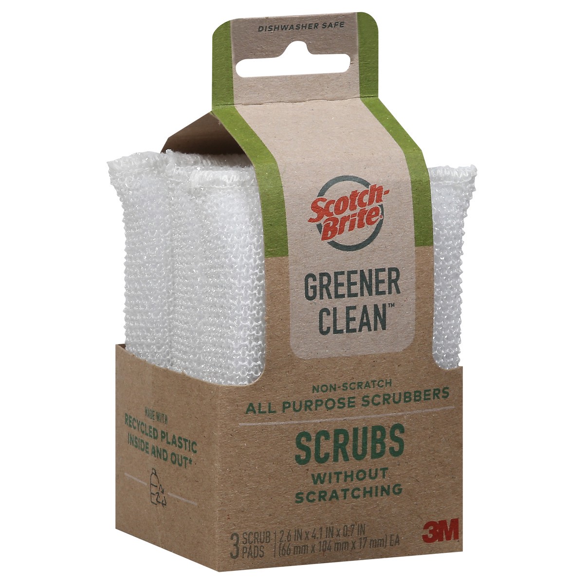 slide 2 of 9, Scotch-Brite Non-Scratch Greener Clean All Purpose Scrubbers 3 ea, 3 ct