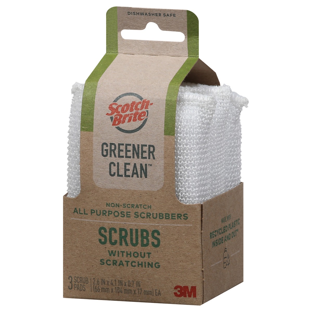 slide 3 of 9, Scotch-Brite Non-Scratch Greener Clean All Purpose Scrubbers 3 ea, 3 ct