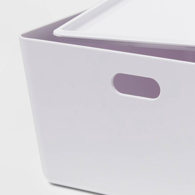 slide 2 of 3, 11L Stacking Bin with Lid White - Brightroom™, 11 liter