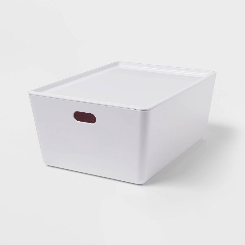 slide 1 of 3, 11L Stacking Bin with Lid White - Brightroom™, 11 liter