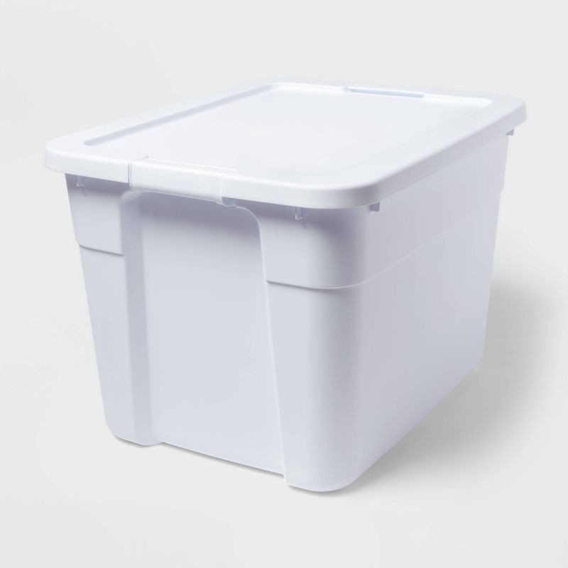 32gal Latching Rolling Storage Tote Green with Gray Handle and Latches -  Brightroom™