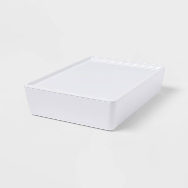 slide 1 of 3, 6L Stacking Bin with Lid White - Brightroom™, 6 liter