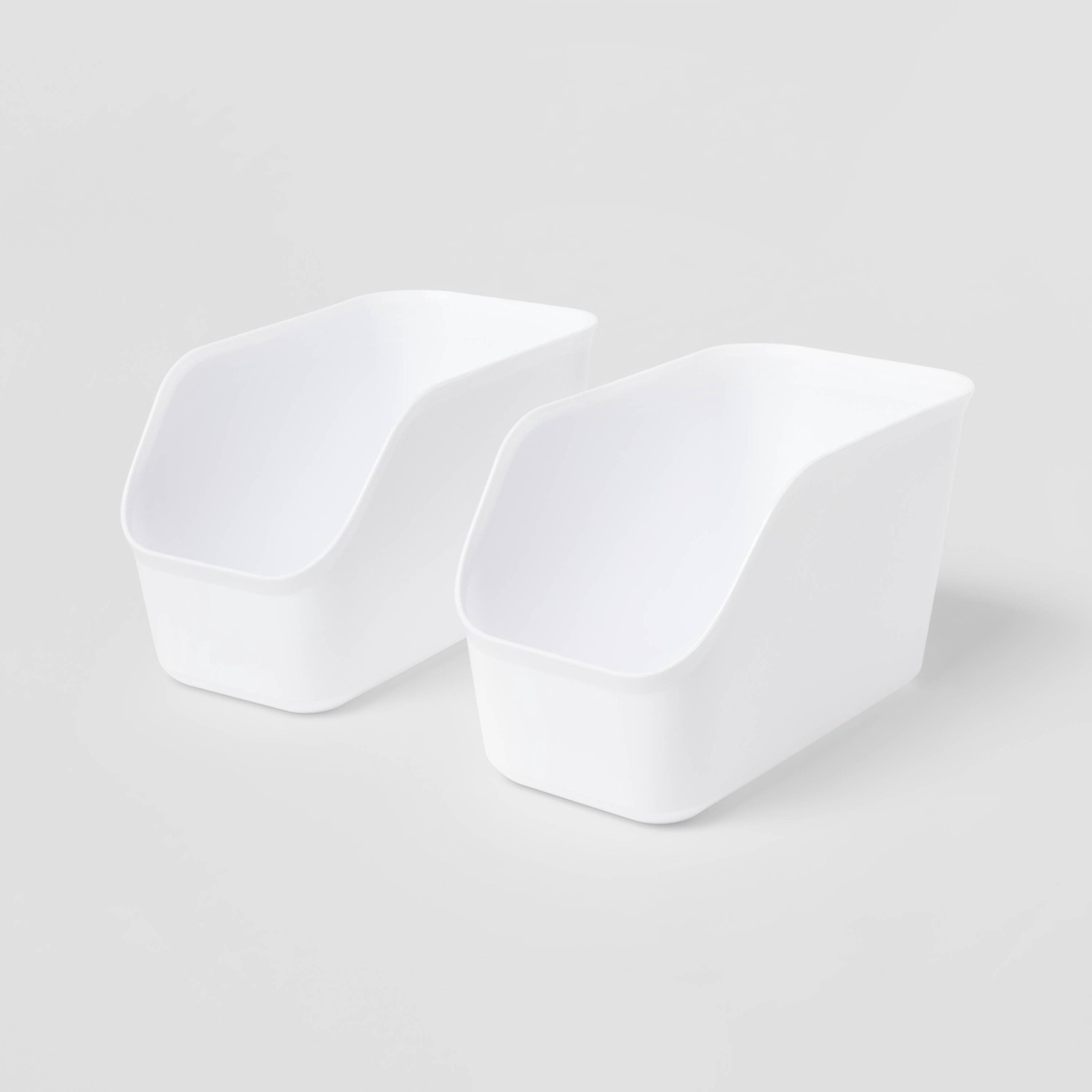 slide 1 of 1, Medium 2pk Open Front Flexible Storage Bins White - Brightroom, 2 ct