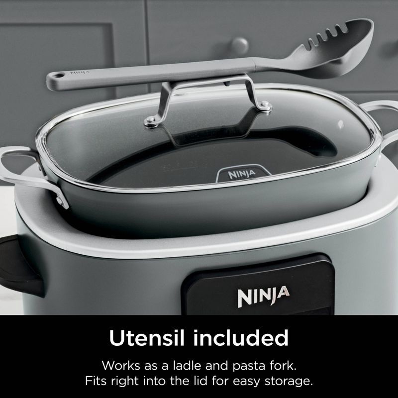slide 6 of 14, Ninja 8.5qt Foodi PossibleCooker Pro Slow Cooker with Sous Vide Sea Salt Gray MC1001: Nonstick, Digital Timer, 8 Settings, 8.5 qt