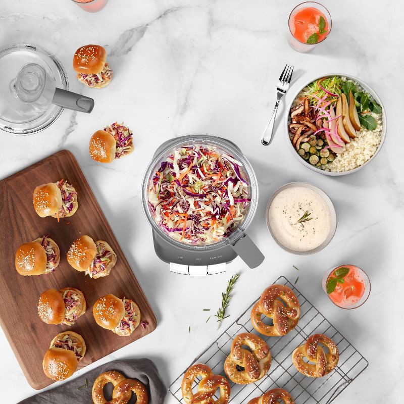 slide 4 of 14, Cuisinart Core Custom 10-Cup Food Processor - Anchor Gray - FP-110AG: Stainless Steel Blades, 2-Speed, 500 Watts, 1 ct