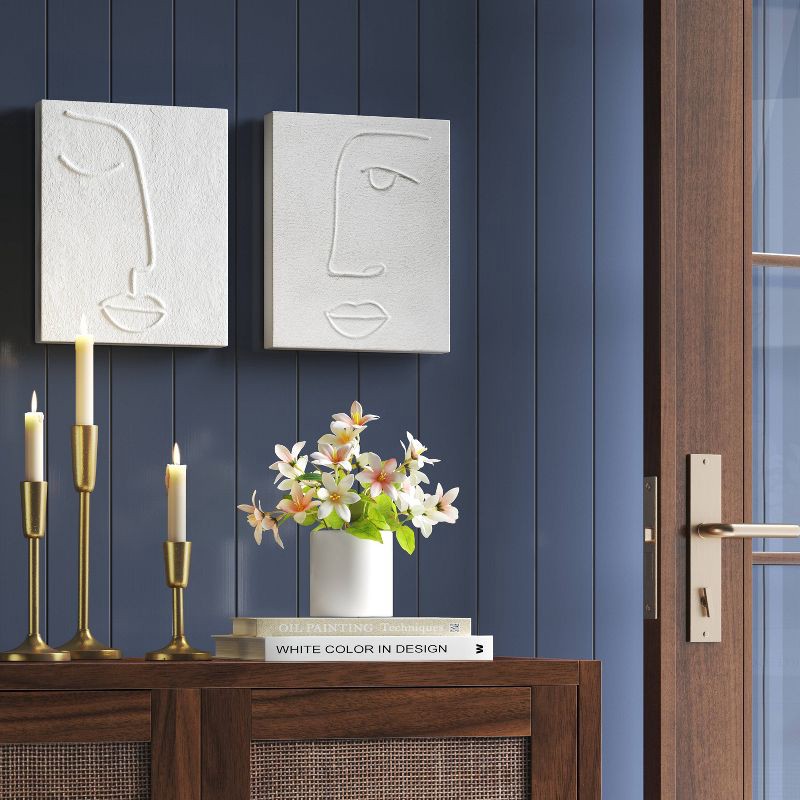 slide 2 of 3, Set of 3 Aluminum Taper Holders Gold - Threshold™, 1 ct