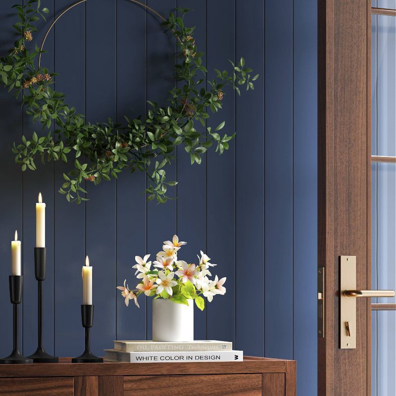 slide 2 of 3, Set of 3 Aluminum Taper Holders Black - Threshold™: Metal Unity Candleholder Set for Home Decor, 1 ct