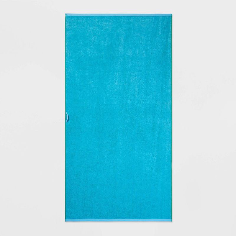 slide 3 of 3, XL WOW Reversible Beach Towel Green - Sun Squad™: 100% Cotton, Lightweight, Quick-Dry, Machine Washable, 1 ct