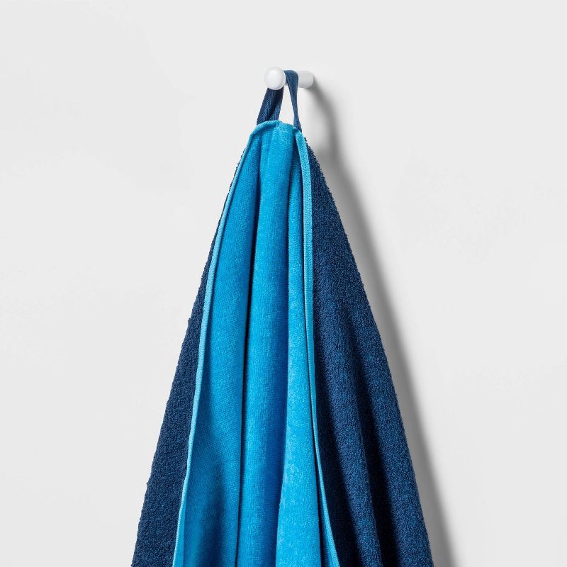 slide 2 of 3, XL WOW Reversible Beach Towel Blue - Sun Squad™: Cotton Terry, Lightweight, Quick-Dry, Oeko-Tex Certified, 1 ct