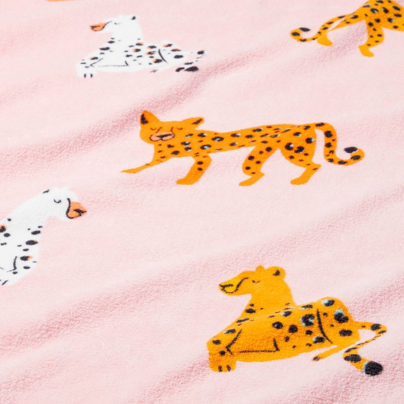 slide 3 of 3, Cheetah Printed Beach Towel Pink - Sun Squad, 1 ct