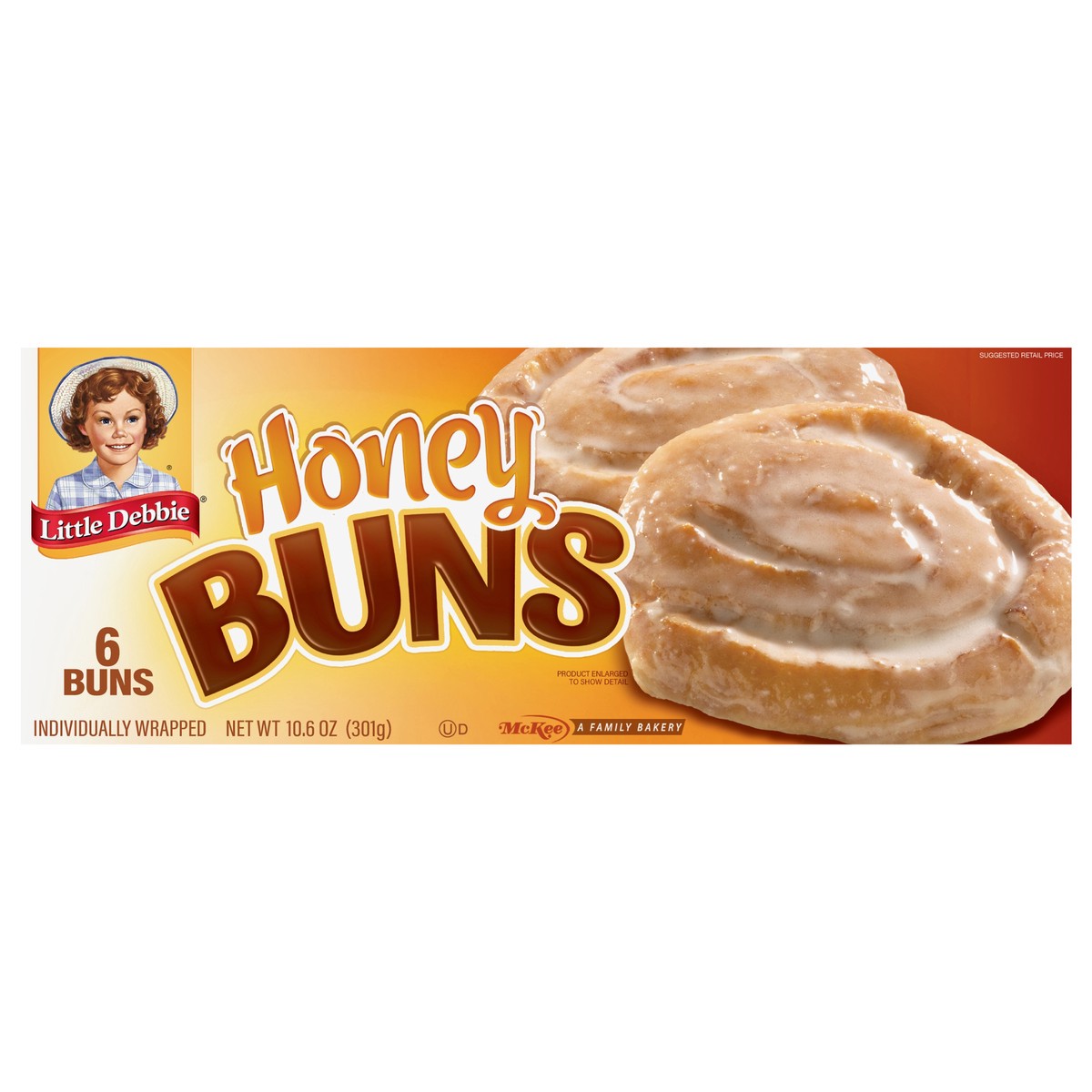 slide 1 of 9, Little Debbie Snack Cakes, Little Debbie Family Pack Honey Buns, 6 ct