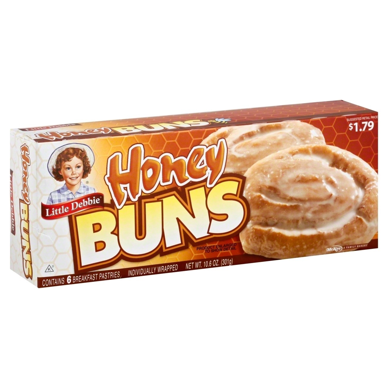 slide 1 of 7, Little Debbie Honey Buns Breakfast Pastries, 6 ct