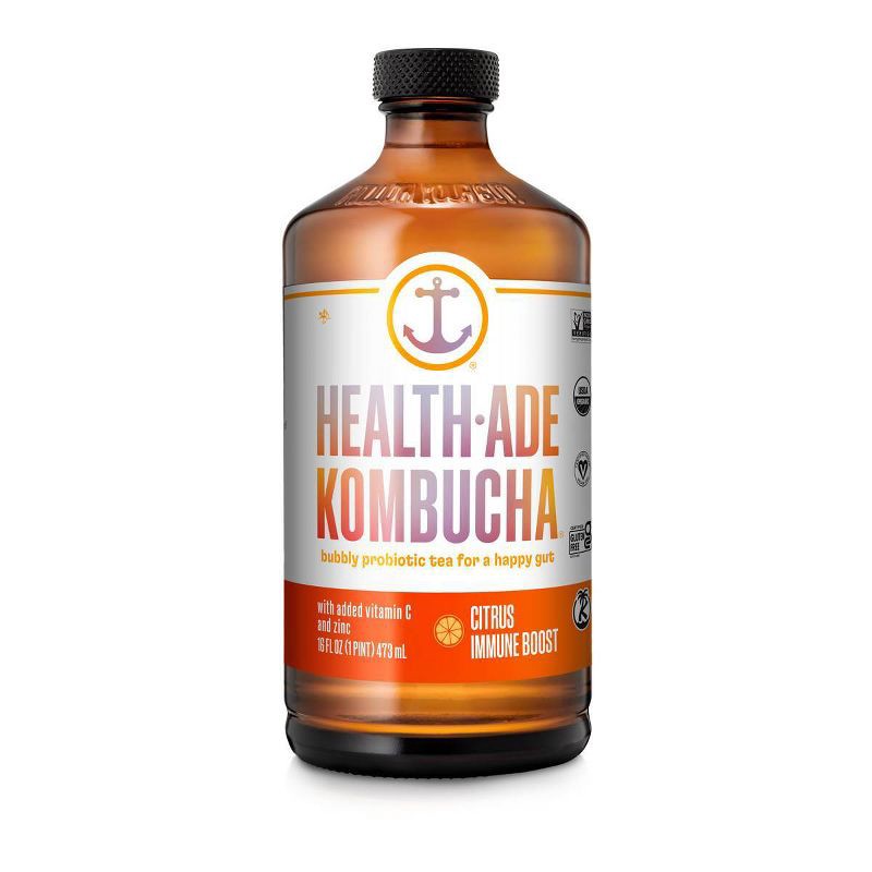 slide 1 of 3, Health-Ade Health Ade Organic Citrus Immune Boost Kombucha - 16 fl oz, 16 fl oz