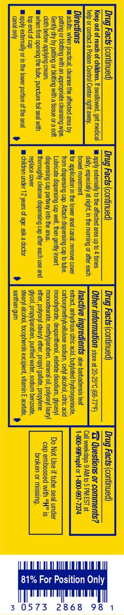 slide 13 of 13, PREPARATION H Hemorrhoid Symptom Treatment Cream, Multi-Symptom Pain Relief with Aloe, Tube (1.8 Ounce), 1.8 oz