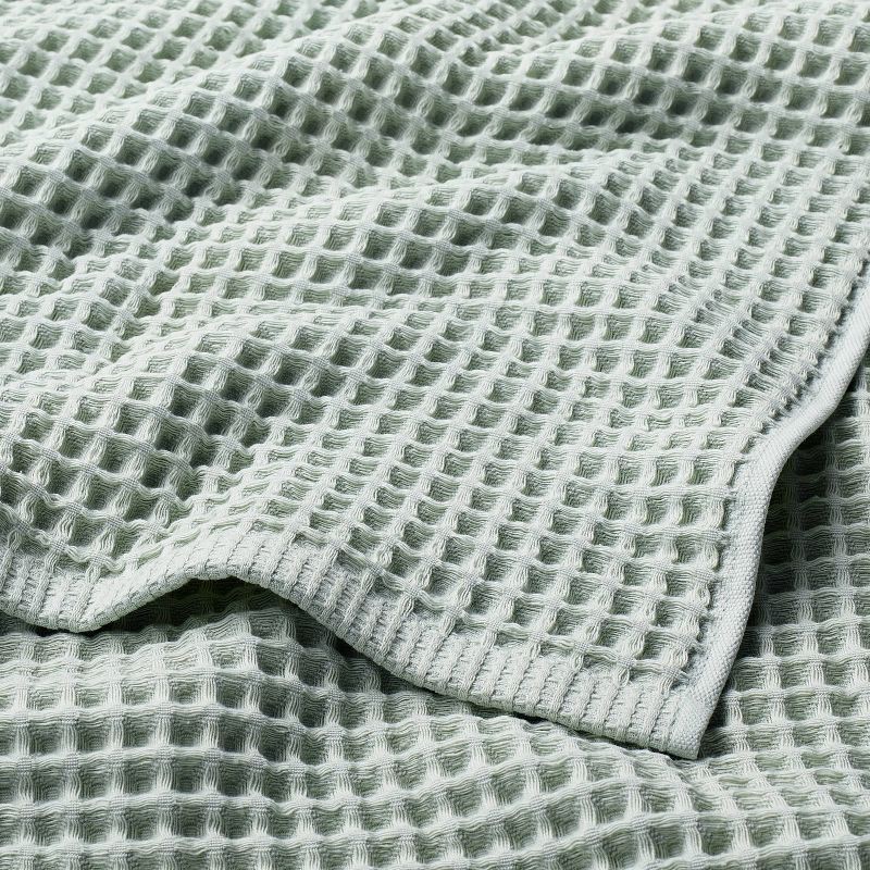 slide 3 of 4, Decorative Waffle Bath Towel Chroma Teal Blue - Casaluna™: 100% Cotton, Lightweight, OEKO-TEX Certified, 1 ct