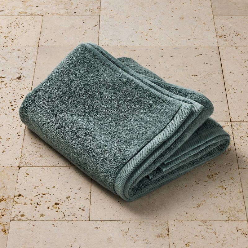slide 1 of 4, Organic Bath Towel Dark Teal Blue - Casaluna™: Heavyweight Organic Cotton, Fade-Resistant, GOTS Certified, 1 ct