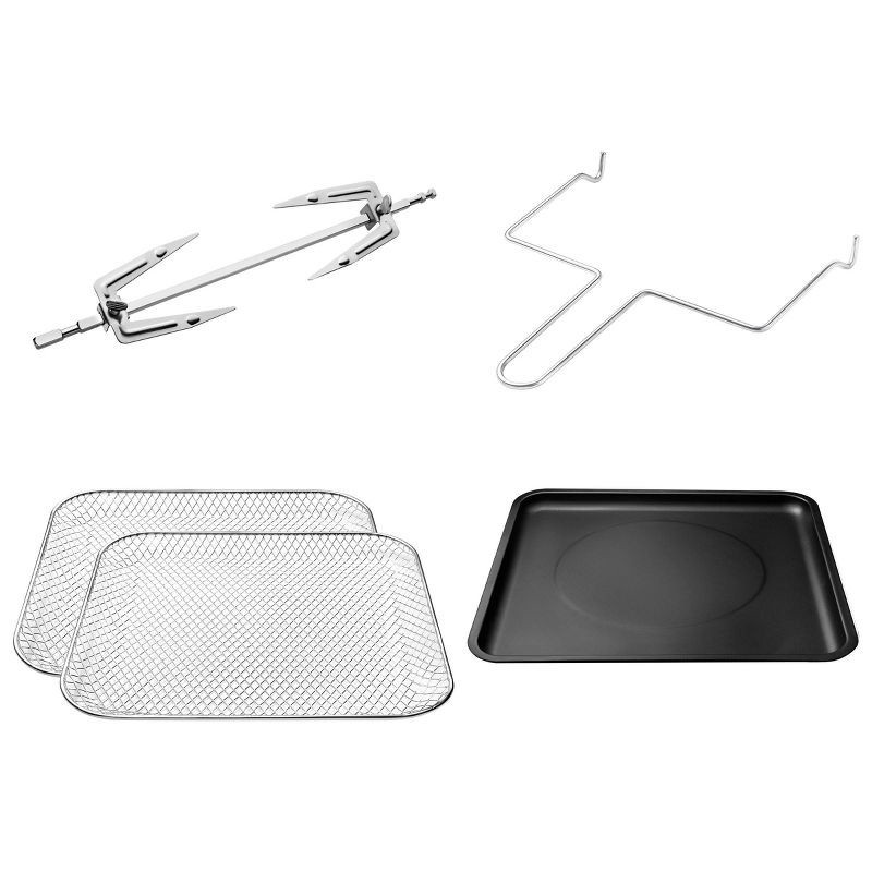 slide 4 of 6, Gourmia 14qt All-in-One Digital Air Fryer, Oven, Rotisserie & Dehydrator: Stainless Steel, 1550W, Dishwasher-Safe Parts, 14 qt