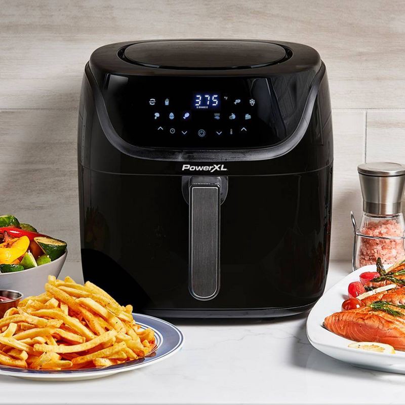 slide 3 of 10, PowerXL Vortex Pro Air Fryer 8qt - Black: 1700W, Nonstick, Dishwasher-Safe, Automatic Shut-Off, 8 qt