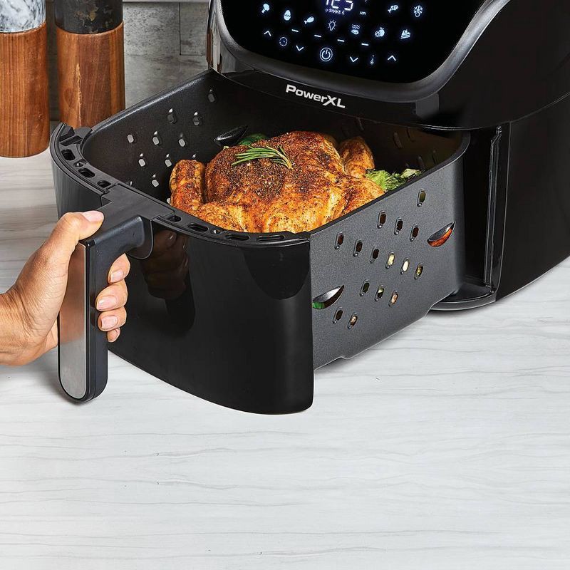 slide 5 of 10, PowerXL Vortex Pro Air Fryer 8qt - Black: 1700W, Nonstick, Dishwasher-Safe, Automatic Shut-Off, 8 qt