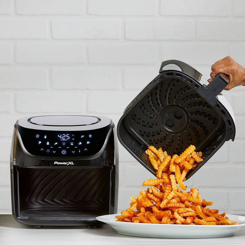 slide 7 of 10, PowerXL Vortex Pro Air Fryer 8qt - Black: 1700W, Nonstick, Dishwasher-Safe, Automatic Shut-Off, 8 qt