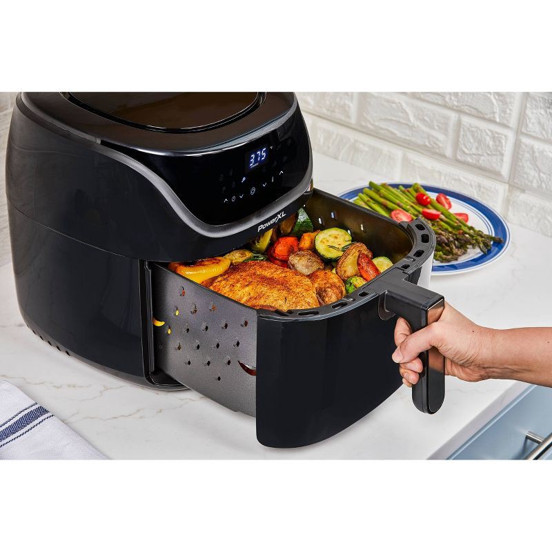 slide 8 of 10, PowerXL Vortex Pro Air Fryer 8qt - Black: 1700W, Nonstick, Dishwasher-Safe, Automatic Shut-Off, 8 qt