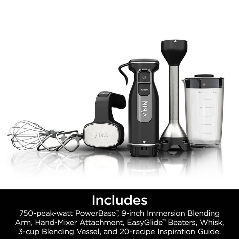 slide 7 of 11, Ninja Foodi Power Mixer System with Hand Blender & Hand Mixer Combo and 3-Cup Blending Vessel - CI101: Immersion Blender, 5 Speeds, Whisk, 1 ct