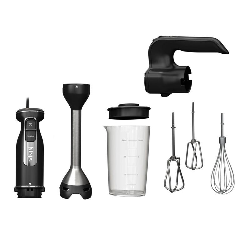 Ninja Foodi Power Mixer System Hand Blender and Hand Mixer Combo with 3 Cup  Blending Vessel (