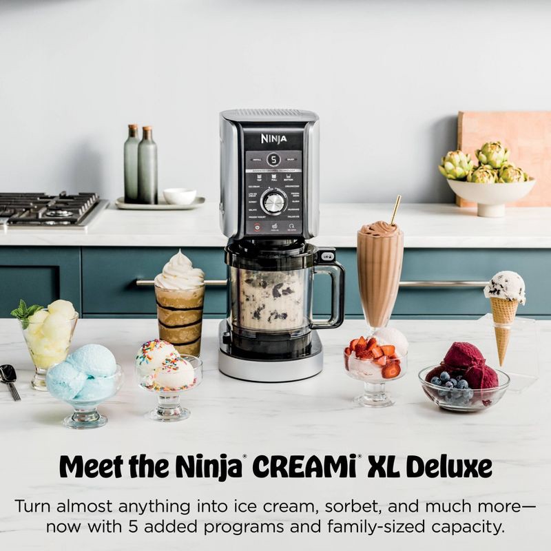 slide 2 of 16, Ninja 0.5qt Stainless Steel Creami Silver: Deluxe Ice Cream Maker, 800W, Yogurt & Sorbet, Dishwasher-Safe, 1/2 qt