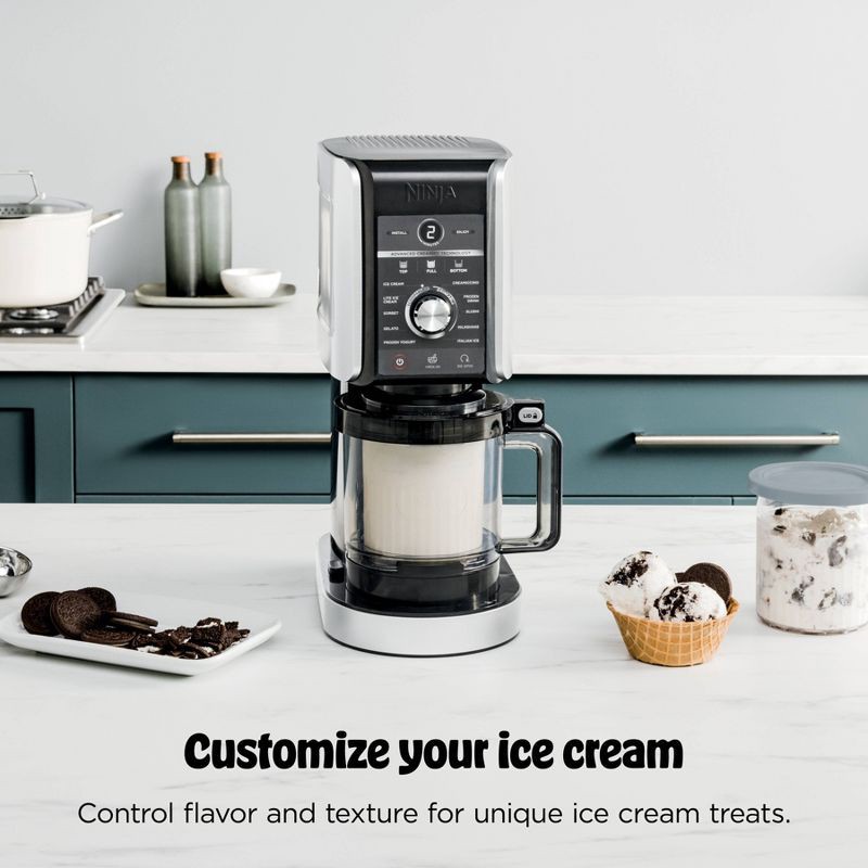 slide 3 of 16, Ninja 0.5qt Stainless Steel Creami Silver: Deluxe Ice Cream Maker, 800W, Yogurt & Sorbet, Dishwasher-Safe, 1/2 qt