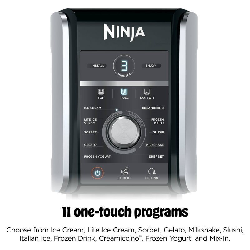 slide 6 of 16, Ninja 0.5qt Stainless Steel Creami Silver: Deluxe Ice Cream Maker, 800W, Yogurt & Sorbet, Dishwasher-Safe, 1/2 qt