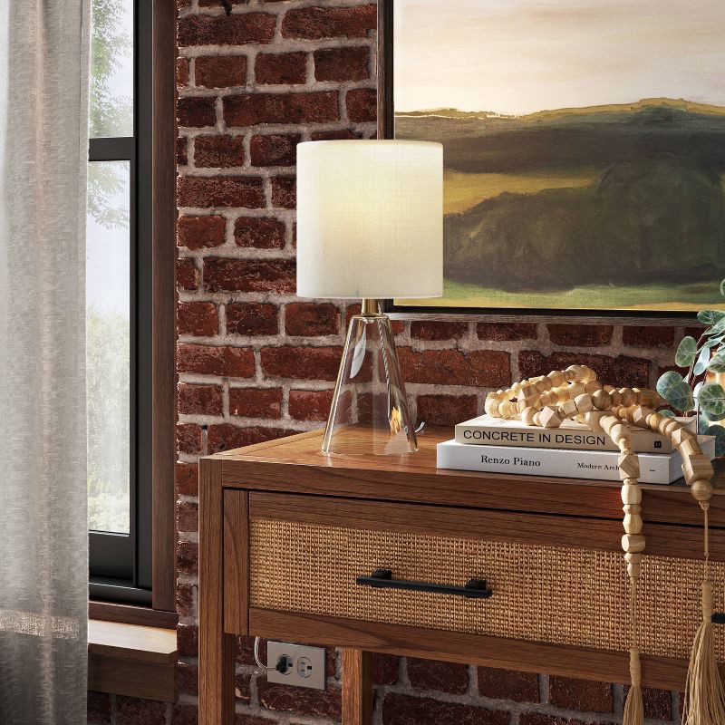 slide 4 of 4, Glass Cone Mini Table Lamp Clear - Threshold, 1 ct