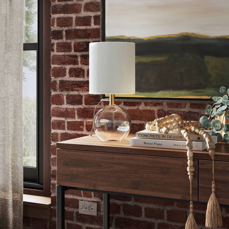 slide 4 of 4, Glass Sphere Mini Table Lamp Clear - Threshold, 1 ct