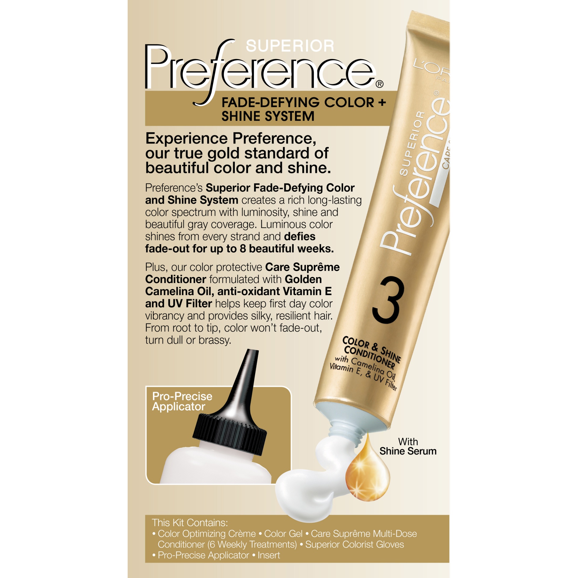 slide 2 of 8, L'Oréal Paris Superior Preference Fade-Defying Color Shine System - Medium Golden Brown, 1 ct