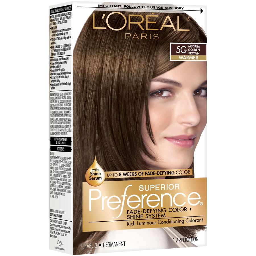 slide 4 of 8, L'Oréal Paris Superior Preference Fade-Defying Color Shine System - Medium Golden Brown, 1 ct
