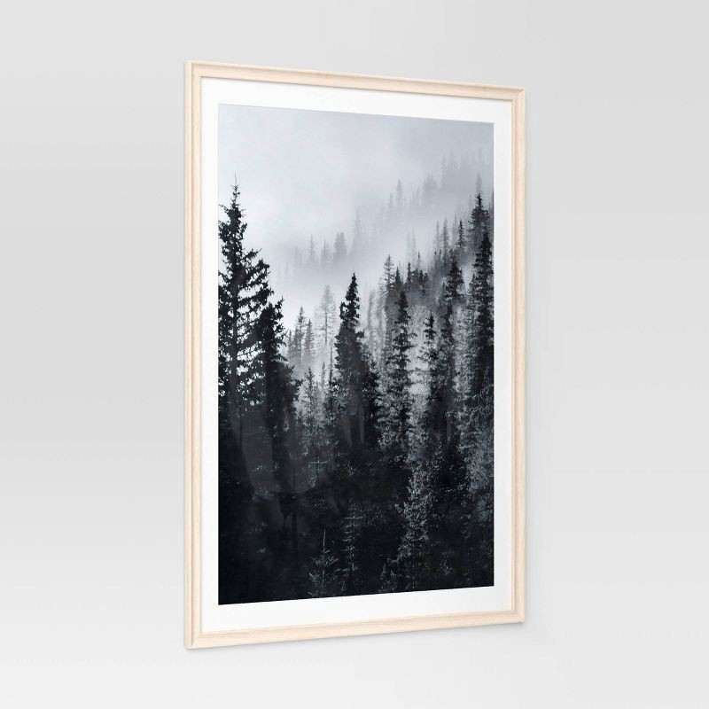 slide 3 of 4, 27" x 40" Matted to 24" x 36" Wedge Poster Frame Natural - Threshold™: Modern Style, MDF, Sawtooth Mount, 1 ct