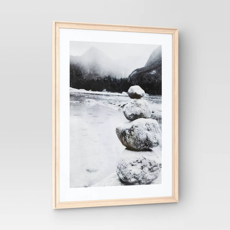 slide 3 of 4, 22" x 28" Matted to 18" x 24" Wedge Poster Frame Natural - Threshold™: Modern MDF Wall Decor, 1 ct