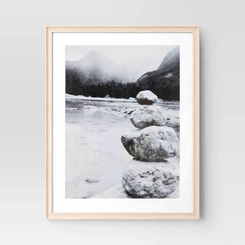 slide 1 of 4, 22" x 28" Matted to 18" x 24" Wedge Poster Frame Natural - Threshold™: Modern MDF Wall Decor, 1 ct