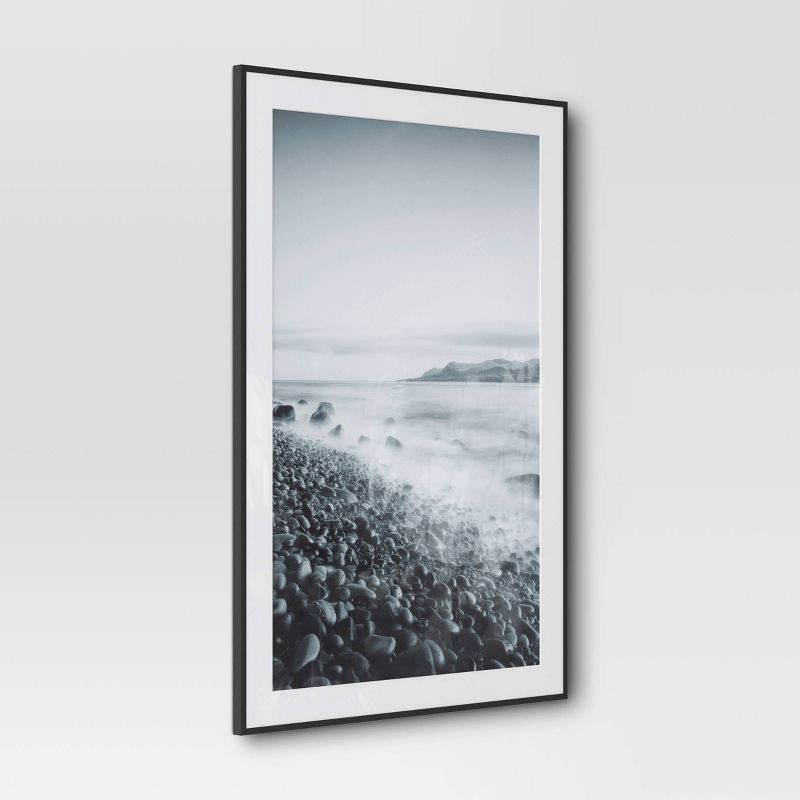 slide 3 of 4, 27" x 40" Matted to 24" x 36" Elevated Aluminum Poster Frame Black - Threshold™: Modern Wall-Mounted Picture Display, 1 ct