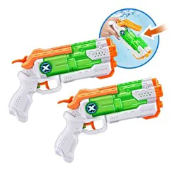 XSHOT Water Fast-Fill Micro Water Blaster Toy 2pk by ZURU: Manual ABS Blasters for Kids 5+