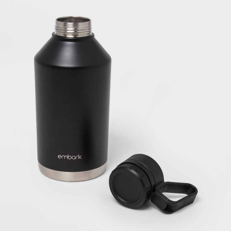 slide 2 of 4, 64oz Stainless Steel Growler Black - Embark™: Vacuum-Insulated Canteen, 64 oz