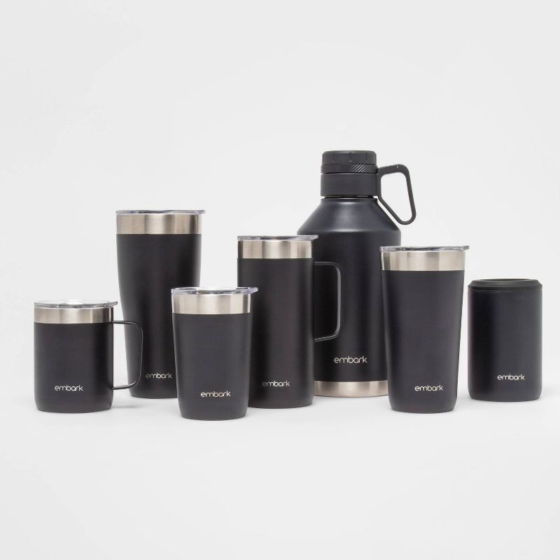 slide 4 of 4, 64oz Stainless Steel Growler Black - Embark™: Vacuum-Insulated Canteen, 64 oz